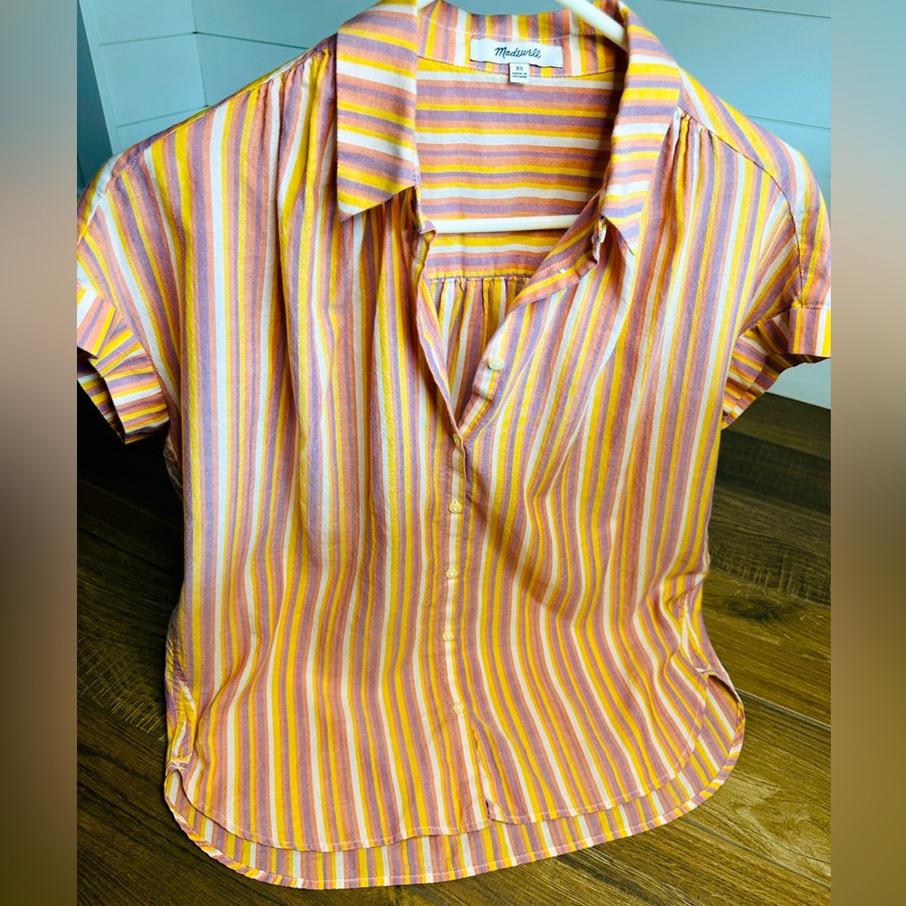 Madewell Central Drapey Shirt in Stripes Women’s Size Small